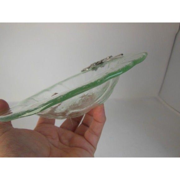 Holiday Bowl Decorative  recycled glass Bowl, candy dish metal Deer decoration - Picture 7 of 10